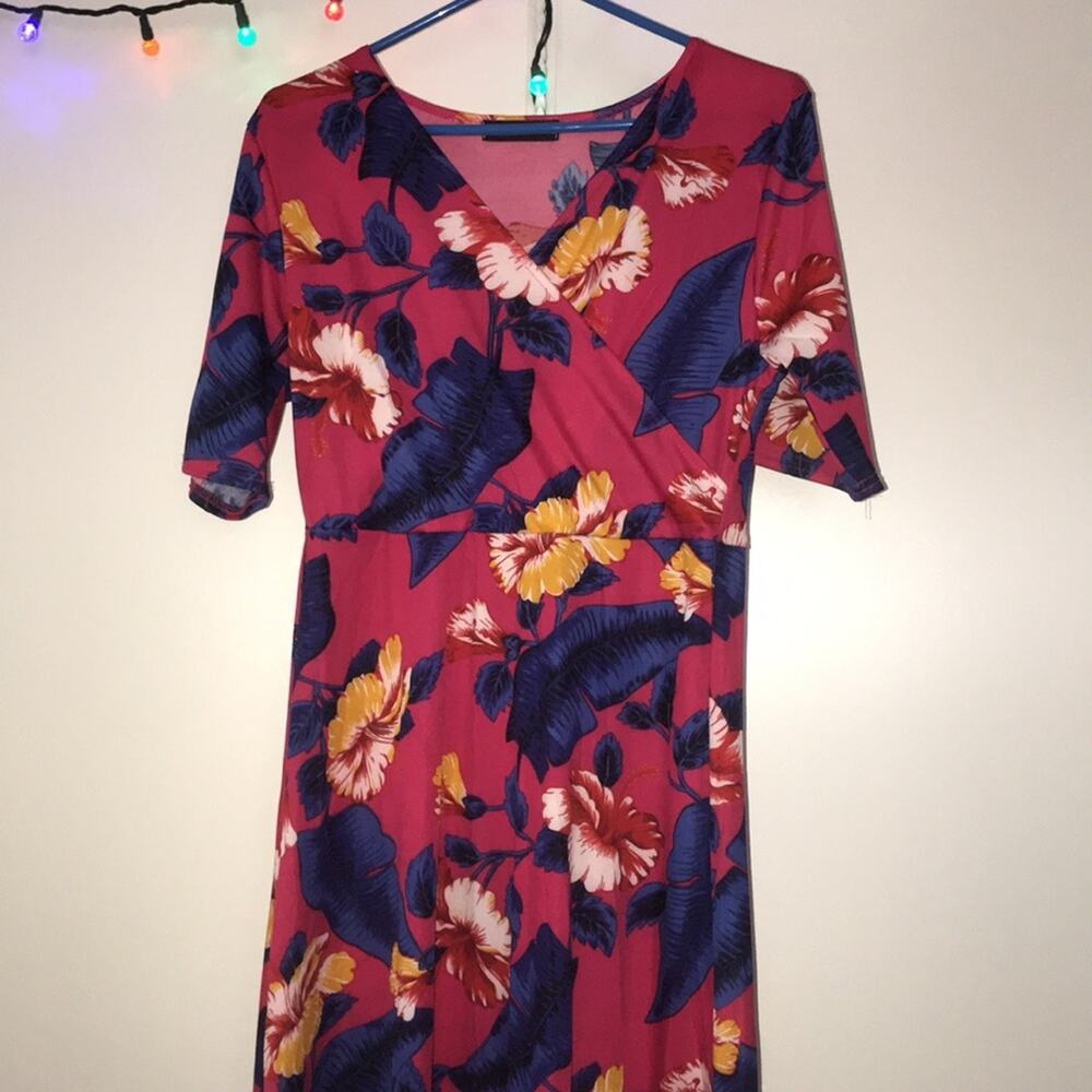 Romantic Hut NEW Pink Floral V Neck Wrap Dress Size XXL